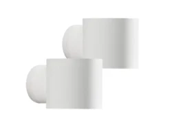 2er-Set Runde Wandleuchten MODENA weiß, Up-/Down-Light, GU9, Höhe 9 cm, IP44