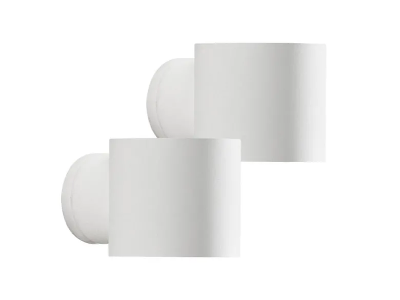 2er-Set Runde Wandleuchten MODENA weiß, Up-/Down-Light, GU9, Höhe 9 cm, IP44