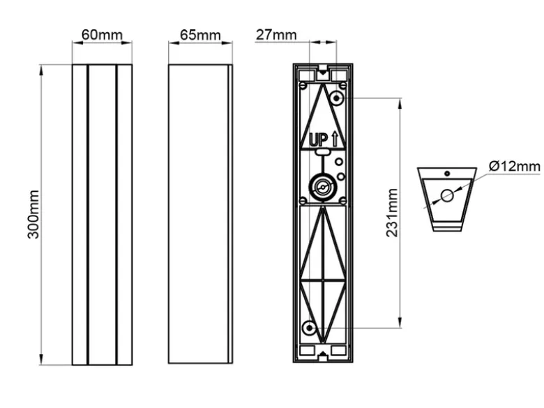 2er Set Schmale LED Außenwandleuchten Up and Down IP65, Höhe 30cm