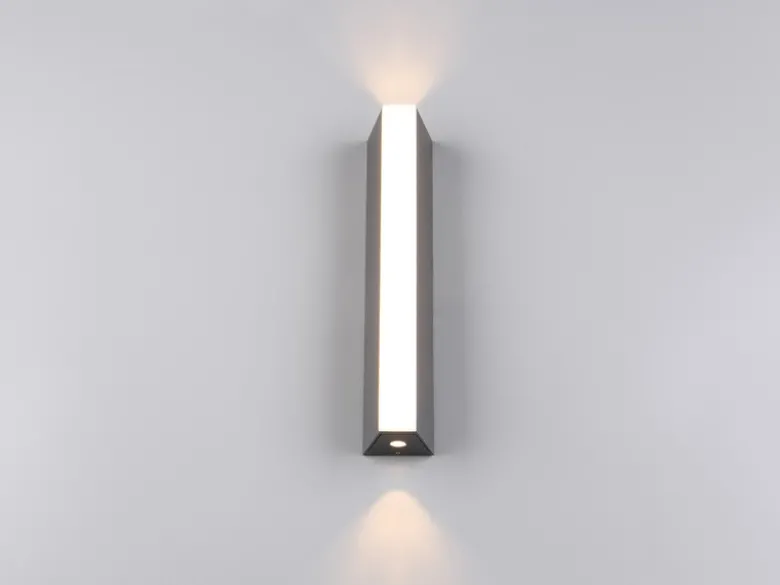 2er Set Schmale LED Außenwandleuchten Up and Down IP65, Höhe 30cm