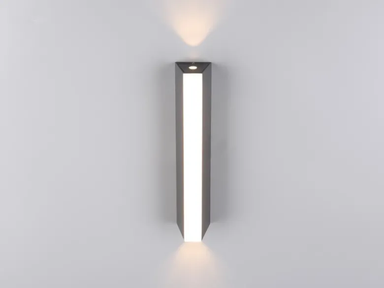 2er Set Schmale LED Außenwandleuchten Up and Down IP65, Höhe 30cm