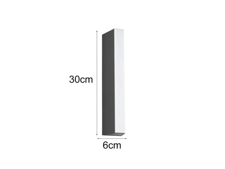 2er Set Schmale LED Außenwandleuchten Up and Down IP65, Höhe 30cm