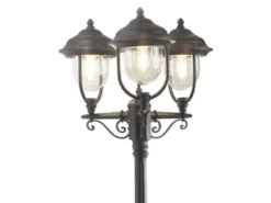 2er-Set schwarze Gartenlaterne PARMA aus Aluminium, E27, IP43, H.: 218 cm