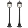 2er-Set schwarze Wegeleuchten PARMA aus Aluminium, E27, IP43, H.: 118 cm