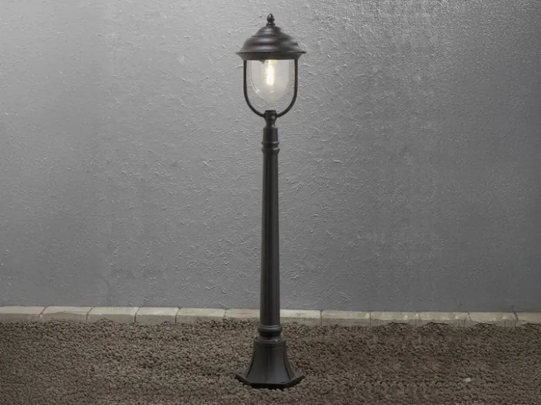 2er-Set schwarze Wegeleuchten PARMA aus Aluminium, E27, IP43, H.: 118 cm