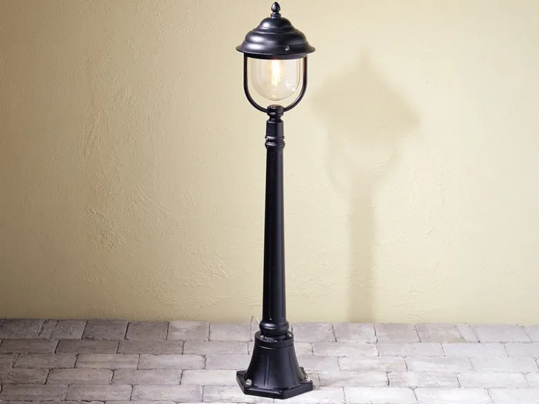 2er-Set schwarze Wegeleuchten PARMA aus Aluminium, E27, IP43, H.: 118 cm