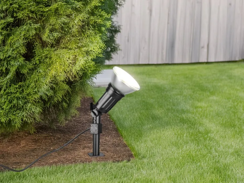 2er Set Schwenkbare Gartenstrahler mit Erdspieß & 2 Meter Anschlusskabel, H:51cm