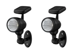 2er Set schwenkbare LED Solarleuchten mit Erdspieß oder zur Wandmontage