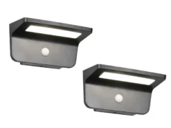 2er SET Solar Außenwandleuchten auch per USB aufladbar mit Bewegungsmelder