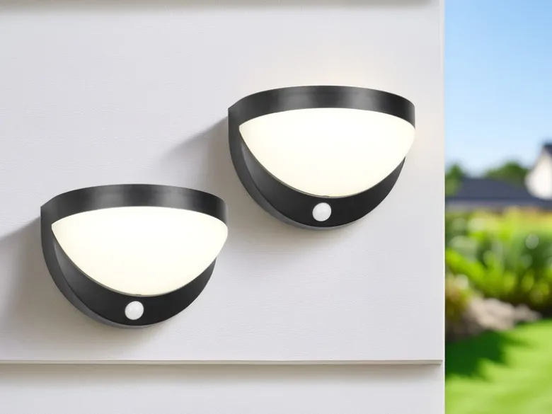 2er SET Solar Außenwandleuchten auch per USB aufladbar mit Bewegungsmelder