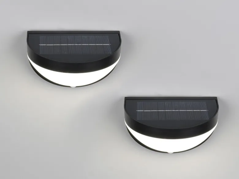 2er SET Solar Außenwandleuchten auch per USB aufladbar mit Bewegungsmelder