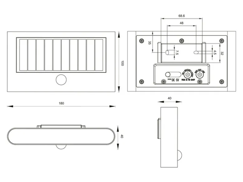 2er SET Solar Außenwandleuchten auch per USB aufladbar mit Bewegungsmelder