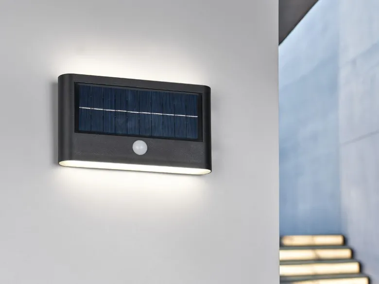 2er SET Solar Außenwandleuchten auch per USB aufladbar mit Bewegungsmelder