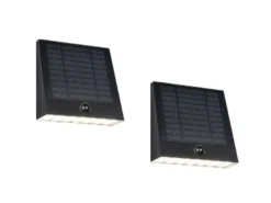 2er SET Solar Außenwandleuchten auch per USB aufladbar mit Bewegungsmelder