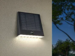 2er SET Solar Außenwandleuchten auch per USB aufladbar mit Bewegungsmelder