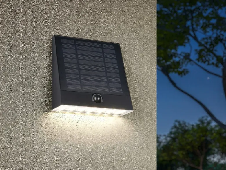 2er SET Solar Außenwandleuchten auch per USB aufladbar mit Bewegungsmelder