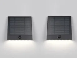 2er SET Solar Außenwandleuchten auch per USB aufladbar mit Bewegungsmelder