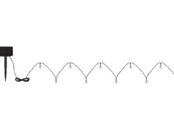 2er Set Solarbetriebene LED Outdoor Lichterkette mit 20 Glühbirnen, 2,8 Meter