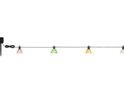 2er Set Solarbetriebene LED Outdoor Lichterkette mit 10 bunten Schirmen, 3,6 M