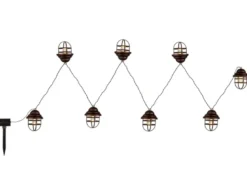2er Set Solarbetriebene LED Outdoor Lichterkette in Rostoptik, Länge 4,3 Meter