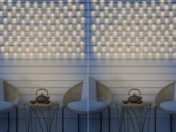 2er Set Solarbetriebenes LED Outdoor Lichternetz mit 100 LEDs, 90 x 110cm