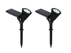 2er Set Solar Deko Gartenstrahler schwenkbbar mit RGB Farbwechsel