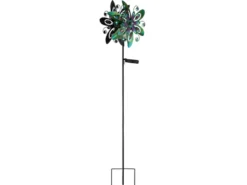 2er Set Solar Gartenstecker Windspiel mit Erdspieß Metall Bunt, Höhe 124cm