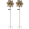 2er Set Solar Gartenstecker Windspiel mit Erdspieß Metall Rostoptik, Höhe 124cm