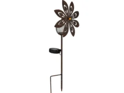2er Set Solar Gartenstecker Windspiel mit Erdspieß in Rostoptik, Höhe 50cm