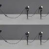2er Set Solar Gartenstrahler auch per USB aufladbar mit je 3 Spots, L: 6,2 Meter