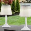 2er-Set Solar High Power LED-Tischlampe ASSISI, IP44, weiß, Höhe 36 cm