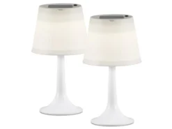 2er-Set Solar High Power LED-Tischlampe ASSISI, IP44, weiß, Höhe 36 cm