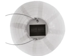 2er Set Solarlaterne Gartenlampion LED weiß, Ø 25cm, Ein/Ausschalter, Wetterfest