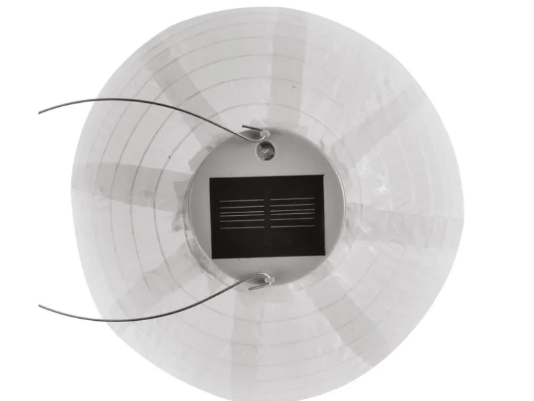 2er Set Solarlaterne Gartenlampion LED weiß, Ø 25cm, Ein/Ausschalter, Wetterfest
