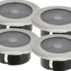 4er-Set Solar LED-Bodenspot, Edelstahl, Ø 11cm, je Spot bis 100kg belastbar