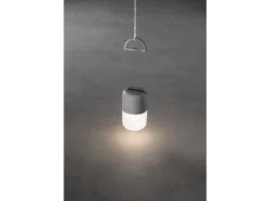 2er Set Solar LED Leuchte ASSISI mit 3-Stufen Dimmer & USB-Kabel, IP44, Grau