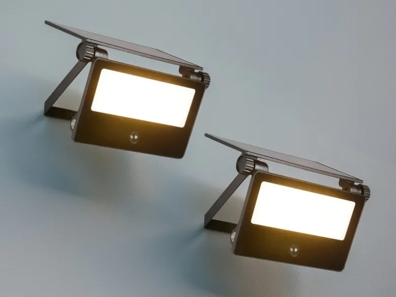 2er SET Solarstrahler außen mit Bewegungsmelder, Breite 20cm