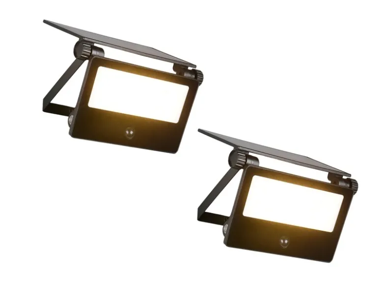 2er SET Solarstrahler außen mit Bewegungsmelder, Breite 20cm