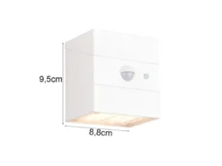 2er Set Solar Wandleuchte außen mit Bewegungsmelder, Licht drehbar, IP65, B: 9cm