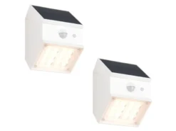2er Set Solar Wandleuchte außen mit Bewegungsmelder, Licht drehbar, IP65, B: 9cm