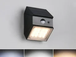 2er Set Solar Wandleuchte außen mit Bewegungsmelder, Licht drehbar, IP65, B: 9cm