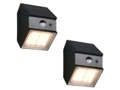 2er Set Solar Wandleuchte außen mit Bewegungsmelder, Licht drehbar, IP65, B: 9cm