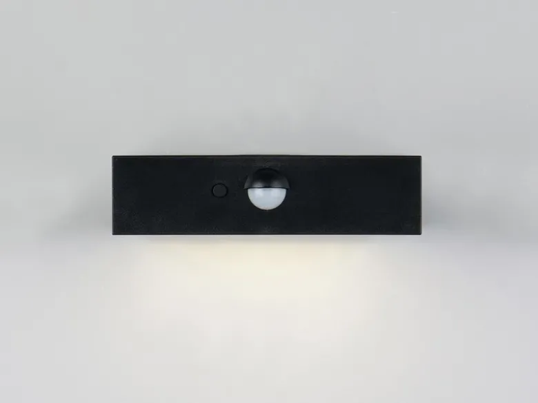 2er-Set Solar Wandleuchte außen mit Bewegungsmelder für Balkon wetterfest B 14cm