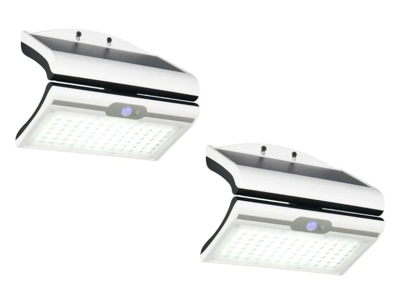 2er SET Solar Wandleuchte mit Bewegungsmelder & dezentem Dauerlicht