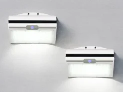 2er SET Solar Wandleuchte mit Bewegungsmelder & dezentem Dauerlicht