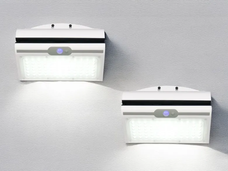 2er SET Solar Wandleuchte mit Bewegungsmelder & dezentem Dauerlicht