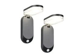 2er SET Solar Wandleuchte mit Bewegungsmelder & dezentem Dauerlicht