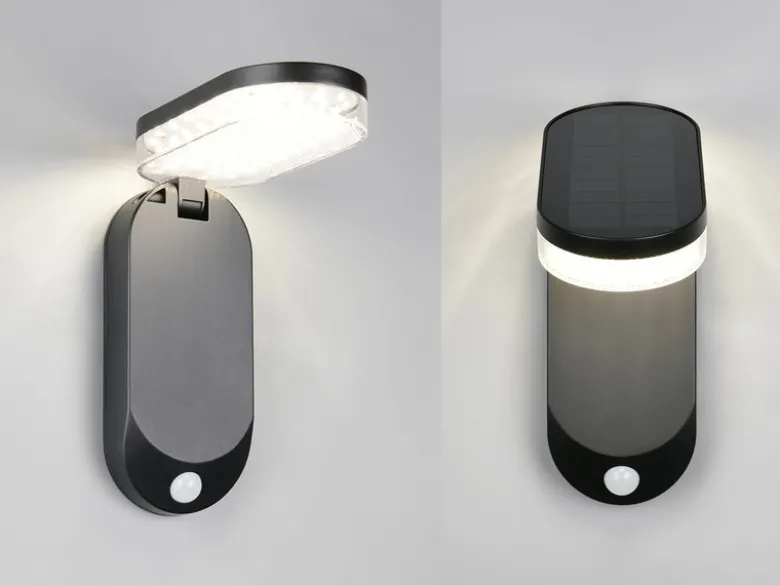 2er SET Solar Wandleuchte mit Bewegungsmelder & dezentem Dauerlicht