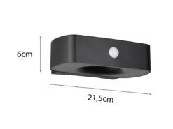 2er SET Solar Wandleuchten auch per USB aufladbar mit Bewegungsmelder, B: 21cm
