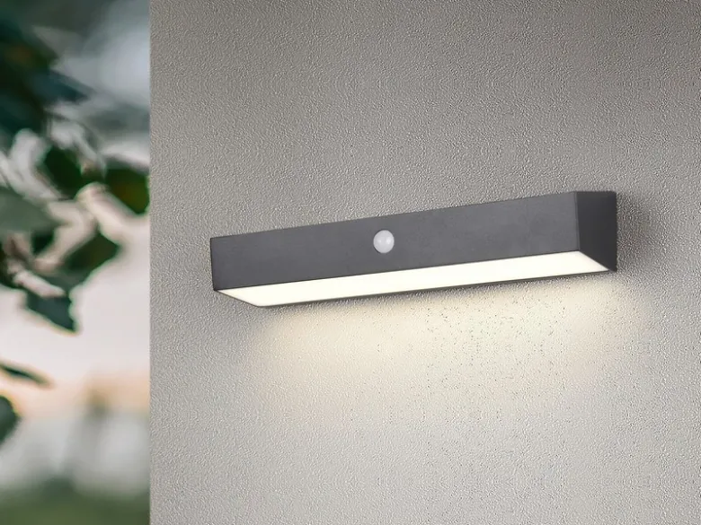 2er SET Solar Wandleuchten auch per USB aufladbar mit Bewegungsmelder, B: 30cm